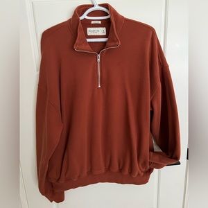 Abercrombie Burnt Orange Quarter Zip